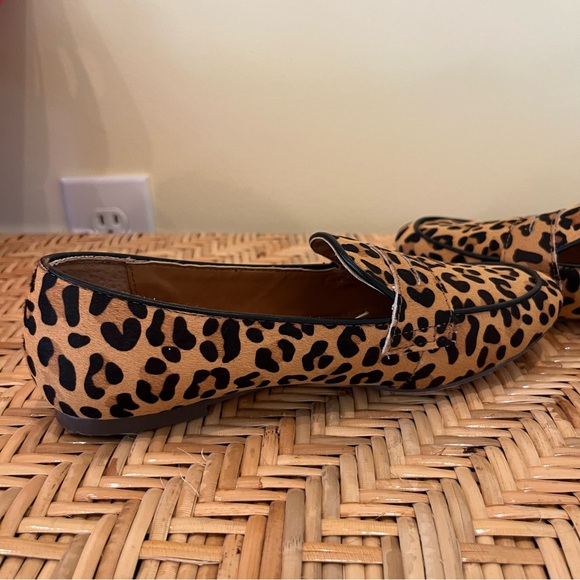 J Crew Leopard Print Calf Hair Penny Loafers Size 5.5 - Picture 6 of 11